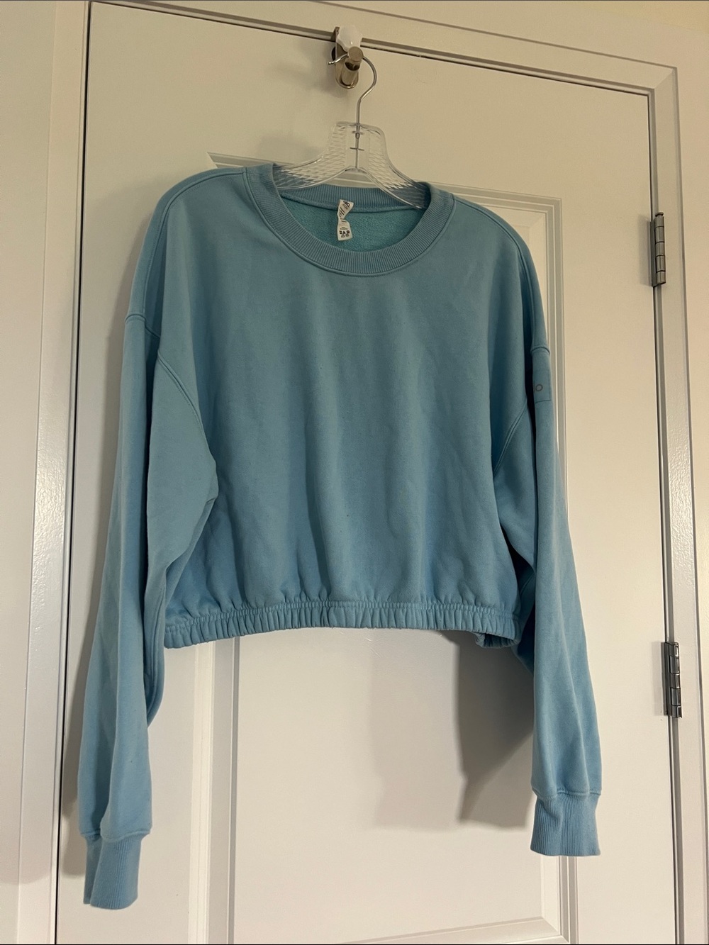 ALO Yoga Sky Blue Cropped Crew Sweatshirt - Women